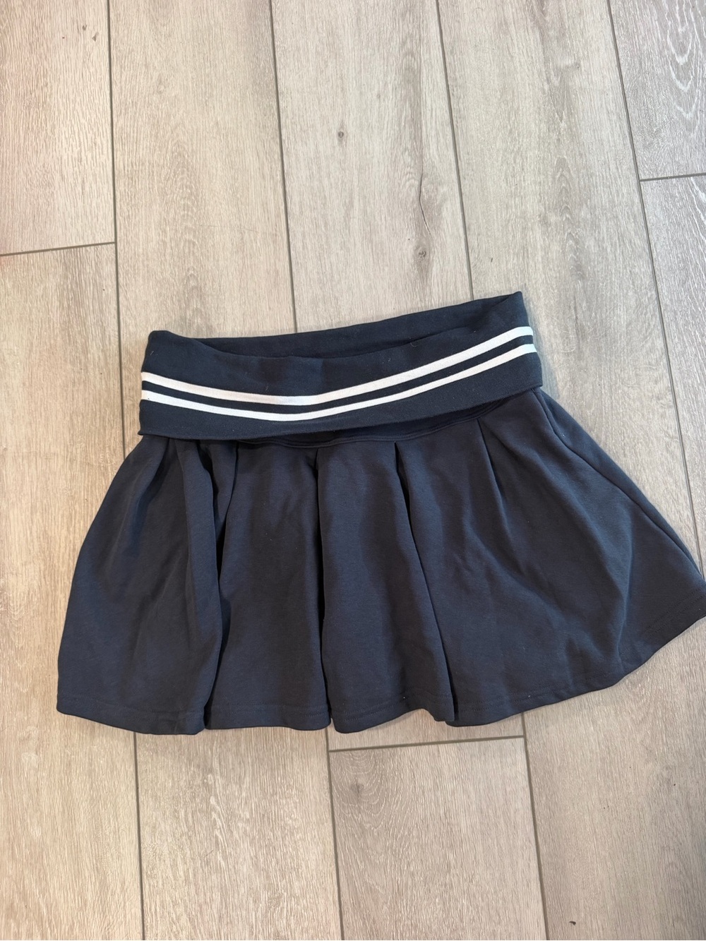 Always Navy Skater Skirt with White Striped Waistband